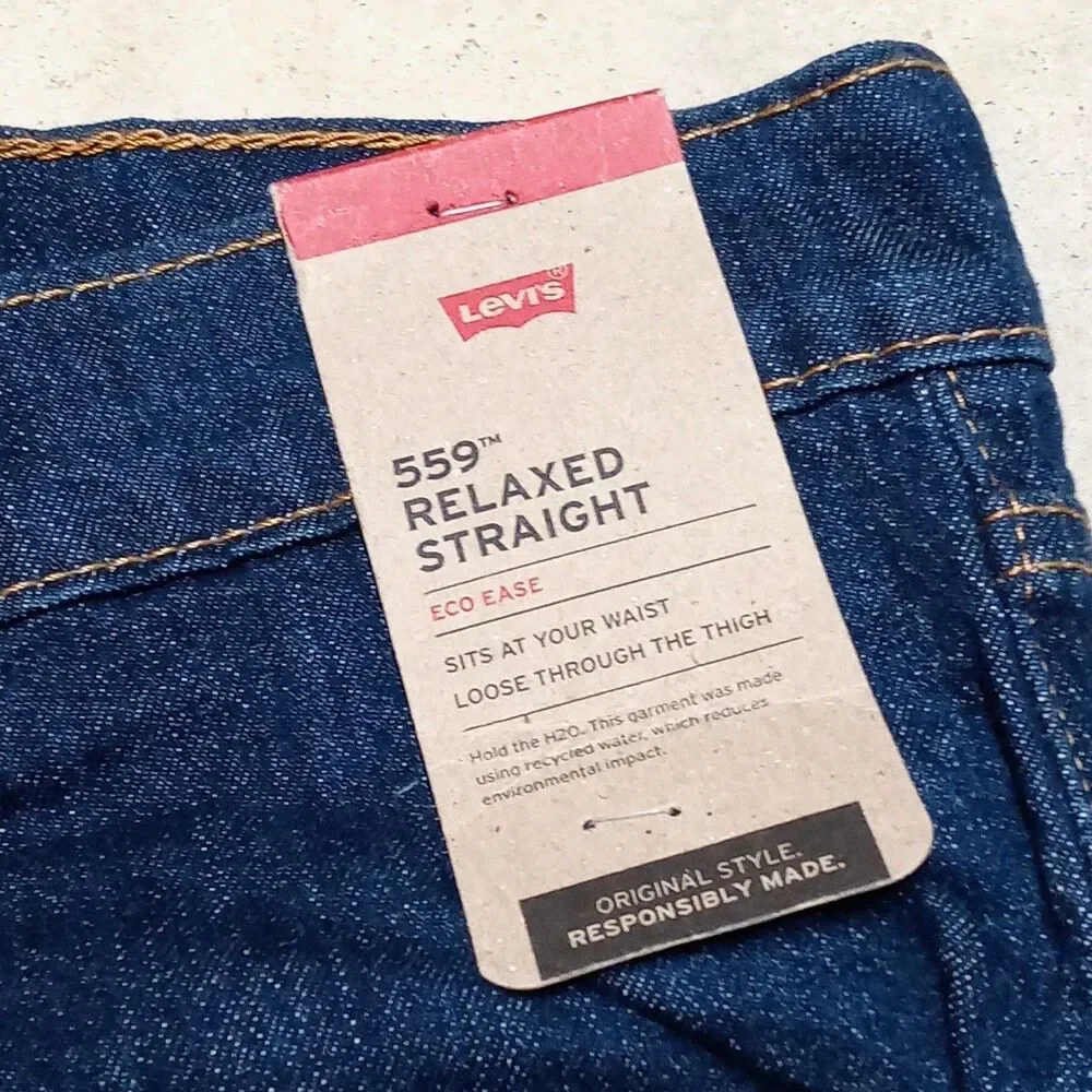 NWT Levi's 559 Relaxed Straight Fit Jeans Size 46x30 Stretch Denim Comfort NEW